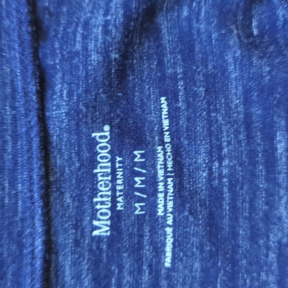 Motherhood Maternity Long Sleeve Heathered Navy Shirt, Size Medium - Picture 2 of 6